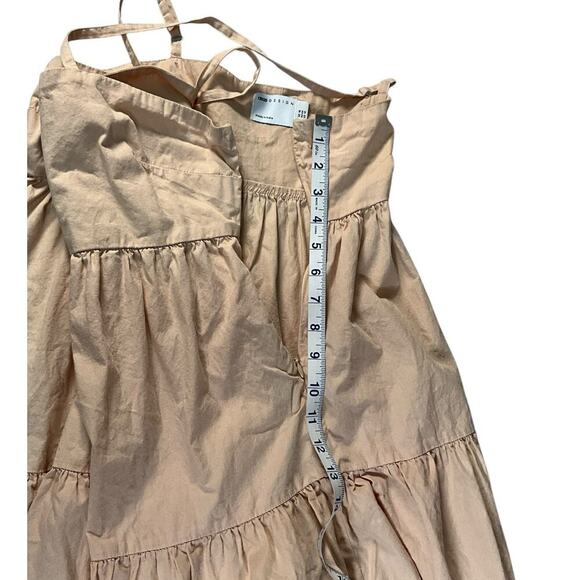 ASOS Design Womens Size 12 Cream Baby Doll Dress Side Zipper 100% Cotton - Picture 6 of 11